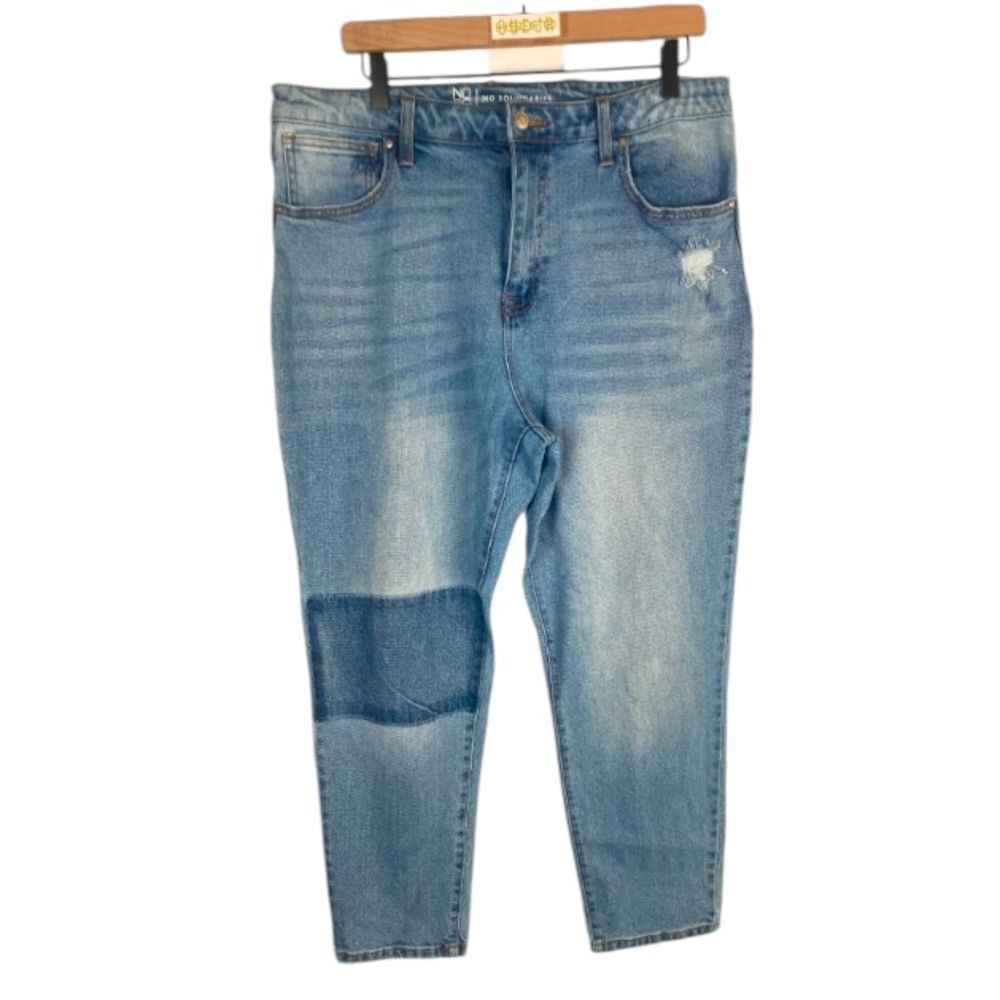 NO BOUNDARIES medium patch denim jeans juniors plus size 17